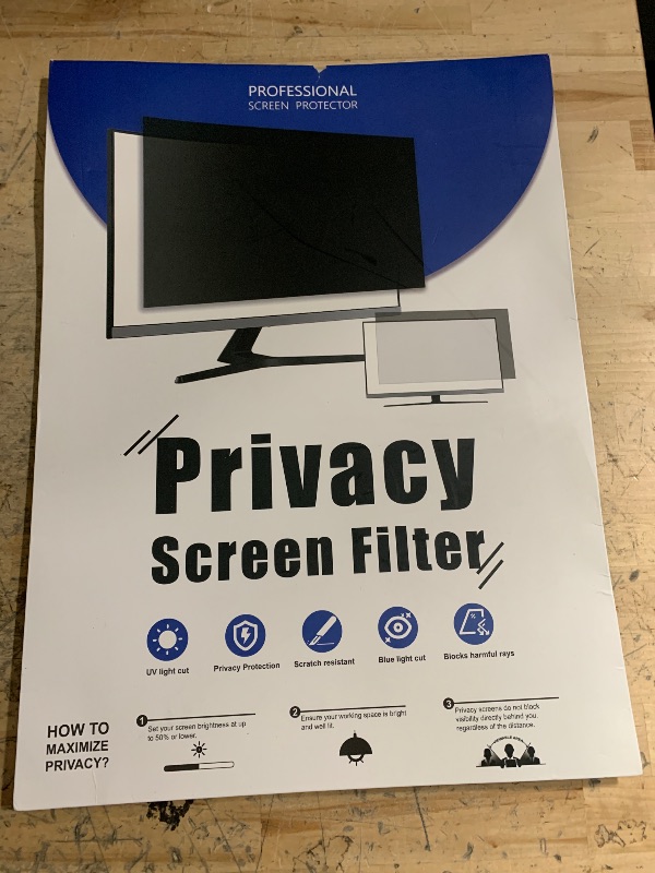 Photo 1 of [2-Pack] 18.5 Inch Computer Privacy Screen for 16:9 Aspect Ratio Widescreen Monitor, Eye Protection Anti Glare Blue Light Computer Monitor Privacy Filter, Removable Anti-Scratch Screen Protector Film