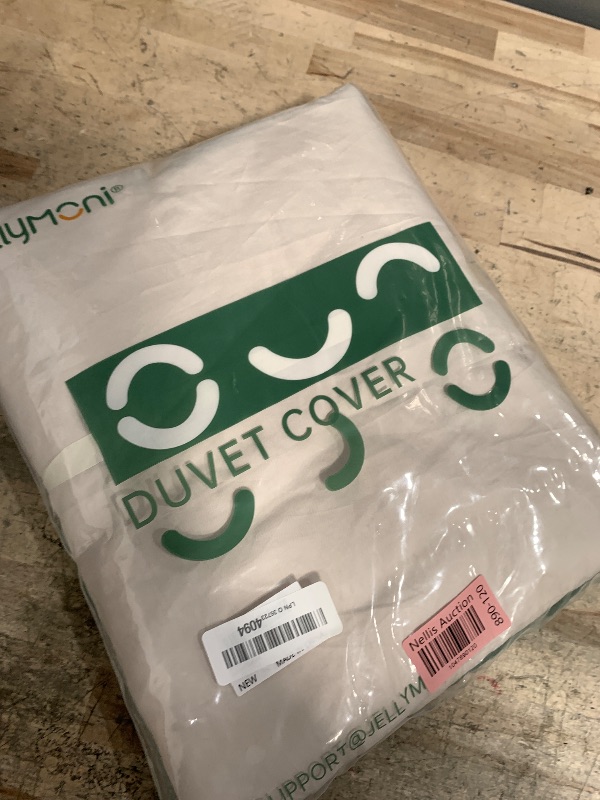 Photo 1 of (USED/FAIR) (BAGGED) JELLYMONI Cotton Duvet Cover Full Size - Beige Comforter Cover with Button 100% Washed Cotton 3PCS Breathable Soft Solid Bedding Set Duvet Cover 80×90in & 2 Pillowcases (NO Comforter)