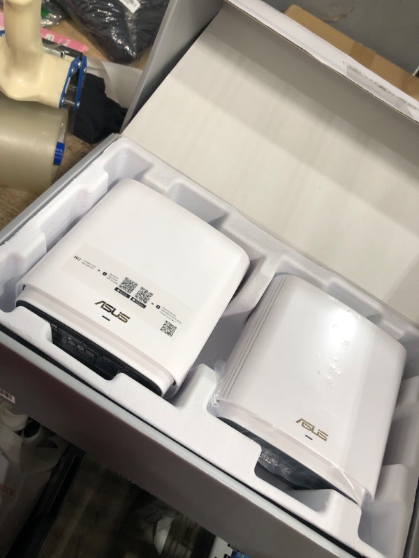 Photo 1 of ASUS ZenWiFi AX6600 Tri-Band Mesh WiFi 6 System (XT8 2PK) - Whole Home Coverage up to 5500 sq.ft & 6+ rooms, AiMesh, Included Lifetime Internet Security, Easy Setup, 3 SSID, Parental Control, White