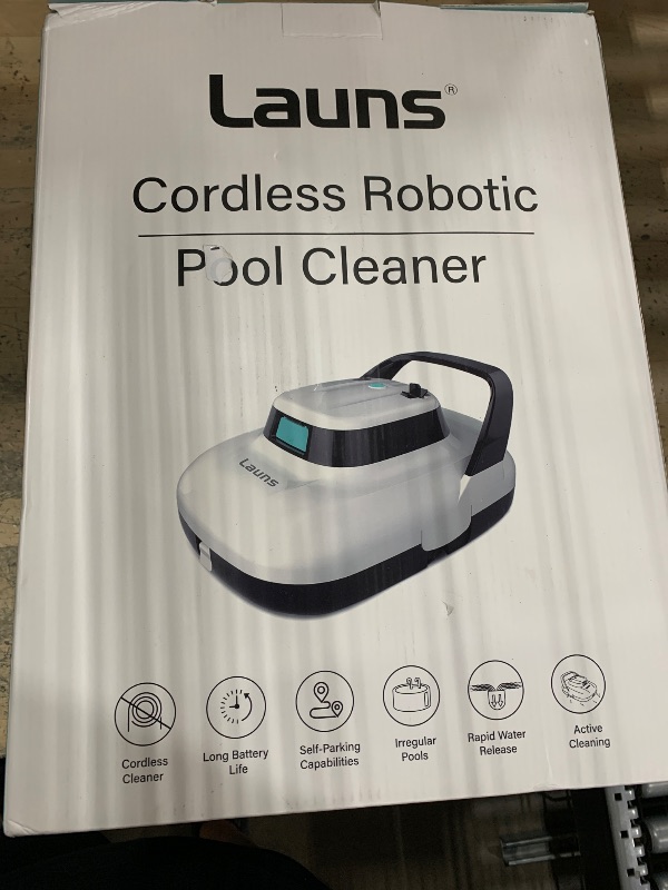 Photo 1 of (2025 Upgrade) Launs S1 Cordless Robotic Pool Cleaner, Dual Motors & Suction Ports Automatic Pool Vacuum Robot Lasts up to 90 Min, Self-Parking Ideal for Above Ground Pools (New)