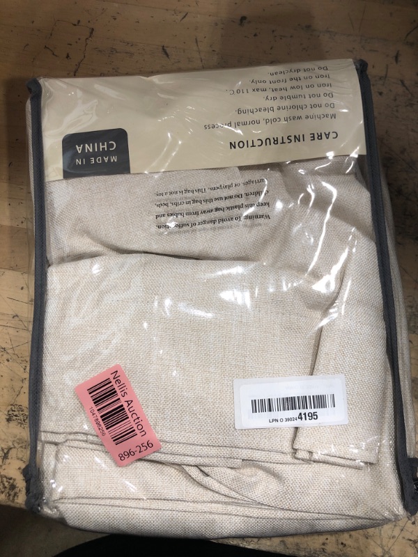 Photo 1 of 100% Blackout Shield Linen Blackout Curtains for Bedroom 84 Inches Long, Back Tab/Rod Pocket Living Room Drapes, Thermal Insulated Blackout Curtains 2 Panels Set, 50" W x 84" L, Cream