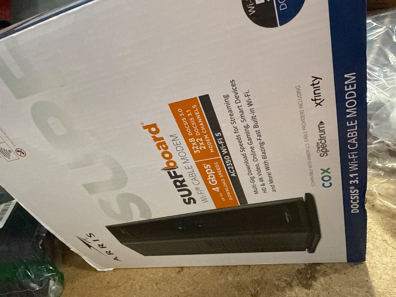 Photo 1 of *FOR PARTS ONLY* ARRIS (SBG8300) - Cable Modem Router Combo - Fast DOCSIS 3.1 Gigabit & AC2350 WiFi ,Comcast Xfinity, Cox, Spectrum & more, 1 Gbps Max Internet Speeds , 4 OFDM Channels