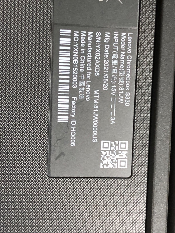 Photo 1 of **No Charger**Lenovo Chromebook S330 Laptop, 14-Inch FHD Display, MediaTek MT8173C, 4GB RAM, 64GB Storage, Chrome OS