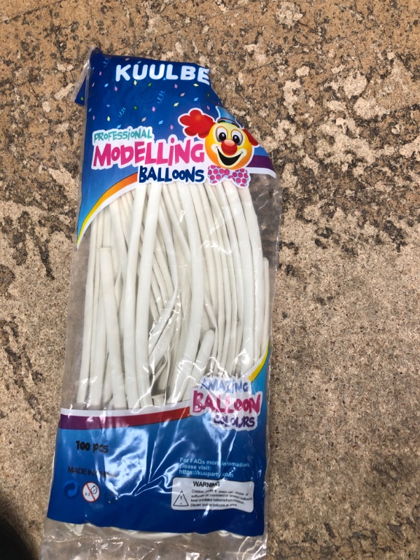 Photo 1 of 100Pcs 260 Balloons White Long Balloons for Balloon Garland Thickening Skinny Latex Twisting Balloon for Animals Modeling Christmas Birthday Wedding Party Decorations