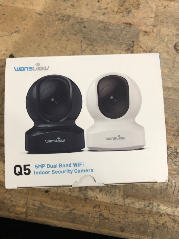 Photo 1 of ****PARTS ONLY***wansview Security Camera, IP Camera, WiFi Home Indoor Camera for Baby/Pet/Nanny, 2 Way Audio Night Vision, Compatible with Alexa, with TF Card Slot and Cloud, Q5 (Black, 5MP)