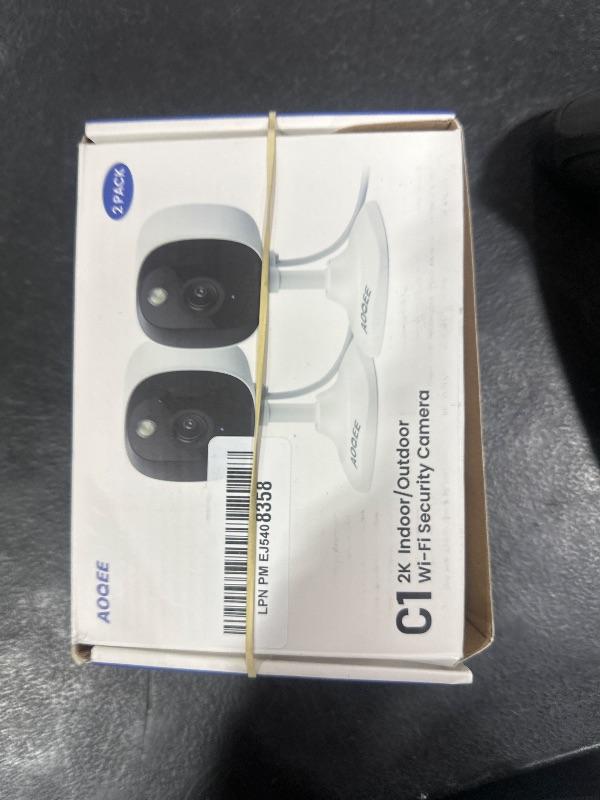Photo 1 of AOQEE 2K Cameras for Home Security-Outdoor/Indoor Camera for Dog/Cat/Pet/Nanny/Baby, Color Night Vision, White Light, Siren, 24/7 SD Recordings, Works with Alexa/Google Home, C1-White-2P (2.4Ghz WiFi)