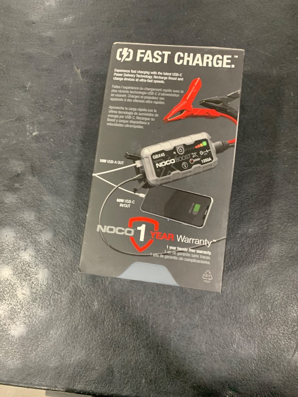 Photo 1 of NOCO Boost X GBX45: 1250A UltraSafe Jump Starter – 12V Lithium Battery Booster Pack, Portable Jump Box, Power Bank & Jumper Cables - for 6.5L Gas and 4.0L Diesel Engines