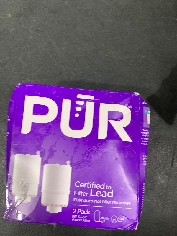 Photo 1 of PUR Faucet Mount Replacement Filter 2-Pack, Genuine PUR Filter, 2-in-1 Powerful Filtration, Includes Lead Removal, 6-Month Value, White (RF33752)
