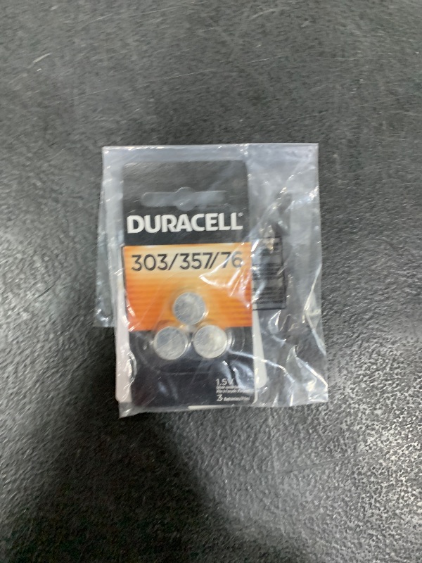 Photo 1 of Duracell 303/357/76 Silver Oxide Button Battery, 3 Count Pack, 303/357/76 1.5 Volt Battery, Long-Lasting For Watches, Devices, Calculators, And More