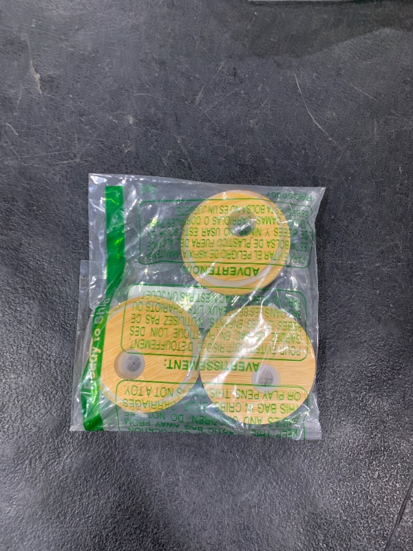 Photo 1 of 4 Pack Bamboo Lids For Glass Cups,Cymuber Reusable Wooden Lids for Glass Cups,Fit for 2.36 inch/60mm Internal Diameter Airtight Regular Mouth with Canning Lids for Drinking jars, Beer Glasses,Soda Can