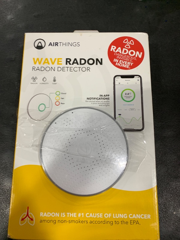 Photo 1 of Airthings 2950 Wave Radon - Smart Radon Detector with Humidity & Temperature Sensor – Easy-to-Use – Accurate – No Lab Fees – Battery Operated - Free App