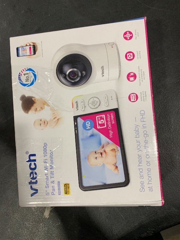 Photo 1 of VTech RM5764HD 1080p Smart WiFi Remote Access Baby Monitor, 360° Pan & Tilt, 5" 720p HD Display, HD Night Vision, Soothing Sounds, 2-Way Talk, Temperature Sensor, Motion Detection, iOS & Android