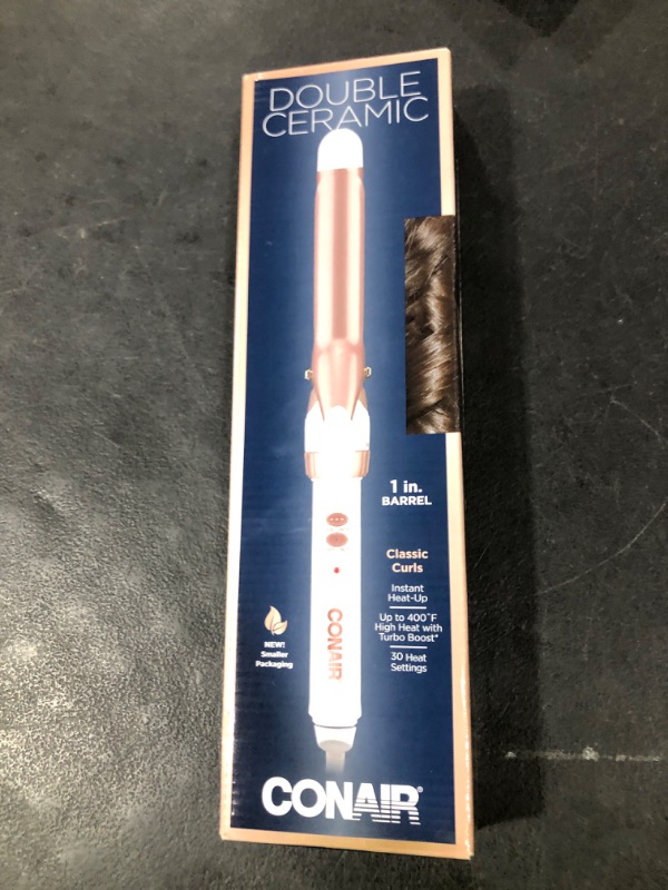 Photo 1 of Conair Double Ceramic 1-Inch Curling Iron, 1-inch barrel produces classic curls – for use on short, medium, and long hair