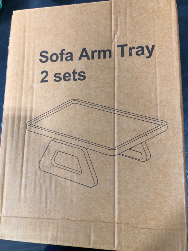 Photo 1 of Danfoxer 2 Pack Couch Arm Tray,Bamboo Folding Sofa Tray,Sofa Armrest Trays Clip-On Couch Desk for Drinks,Snacks,Phone,Remote Control?Black?