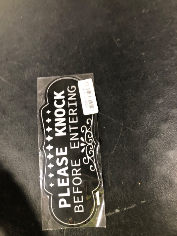 Photo 1 of Please Knock Sign for Door, UV Resistant Self Adhesive Vinyl Please Knock Before Entering Sign for Office or Home