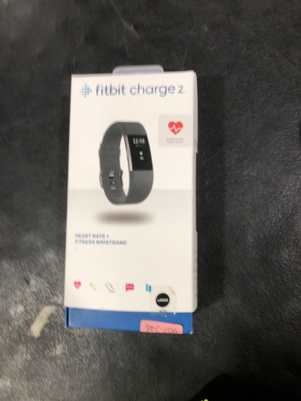 Photo 1 of Fitbit Charge 2 Heart Rate + Fitness Wristband, Black, Large (US Version), 1 Count