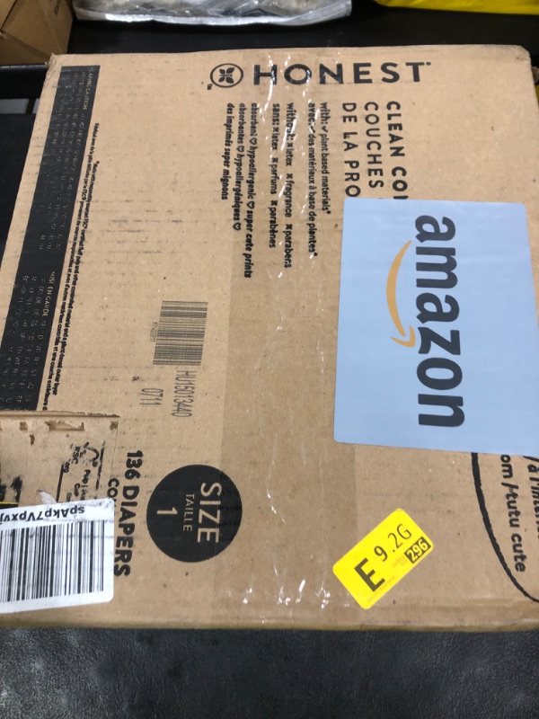 Photo 1 of The Honest Company Clean Conscious Diapers for Delicate Skin | Up to 100% Leakproof | Hypoallergenic, Fragrance Free | Girl Prints | Super Club Box, Size 1 (8-14 lbs), 136 Count (Prints May Vary)