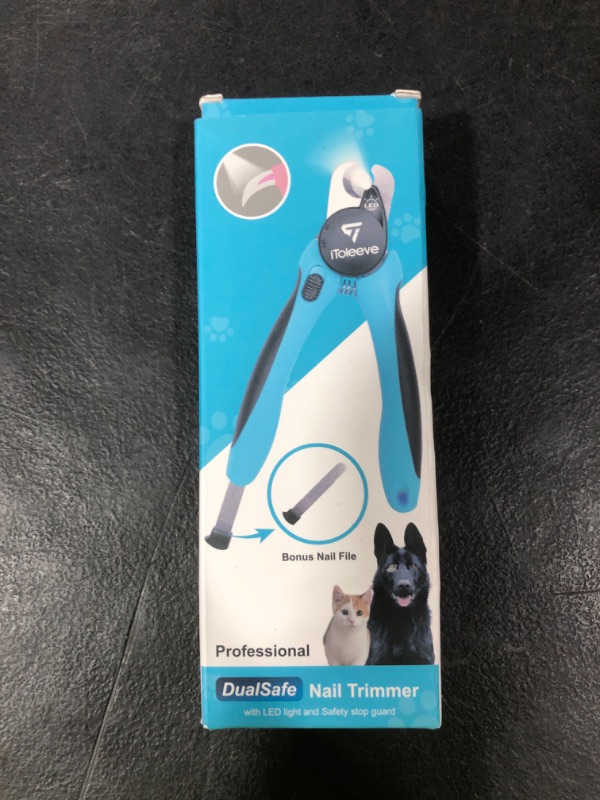 Photo 1 of iToleeve LED Dog Nail Clipper with Light, Illuminates Nails or Bloodline for Safe and Easy Trimmers, Extra Sharp for Thick Nails, Quick Sensor, Avoid Over Cutting Toenail, for Cats & Dogs