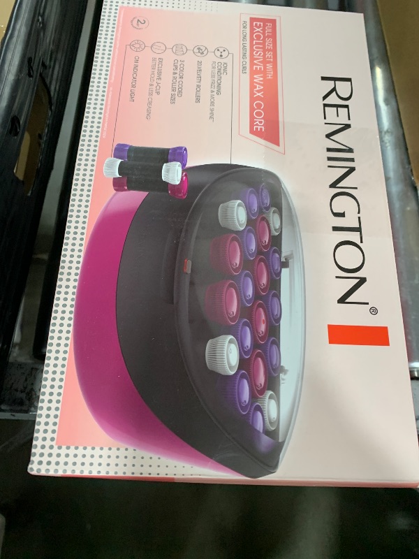 Photo 1 of Remington Ionic Conditioning Hair Setter, 20 Velvet Hair Rollers, 6 Large (1¼”), 10 Medium (1"), 4 Small (¾”), Blowout Style Hair Curlers