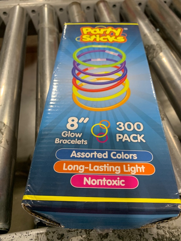 Photo 1 of PartySticks 300 Ultra Bright Glow Sticks Jewelry Bulk Party Favors and Connectors - 8" Glow in The Dark Party Supplies, Neon Party Glow Necklaces and Glow Bracelets for Kids and Adults