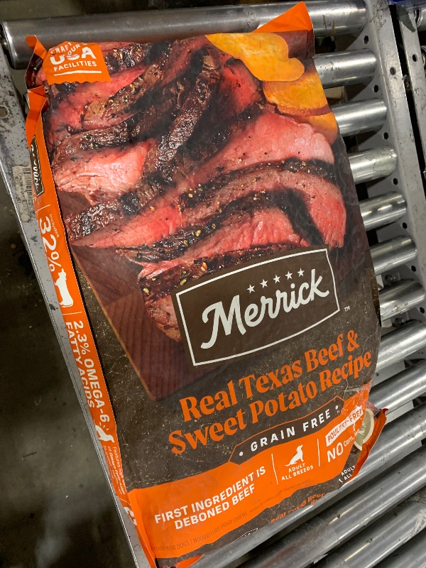 Photo 1 of Merrick Premium Grain Free Dry Adult Dog Food, Wholesome And Natural Kibble, Real Texas Beef And Sweet Potato - 22.0 lb. Bag