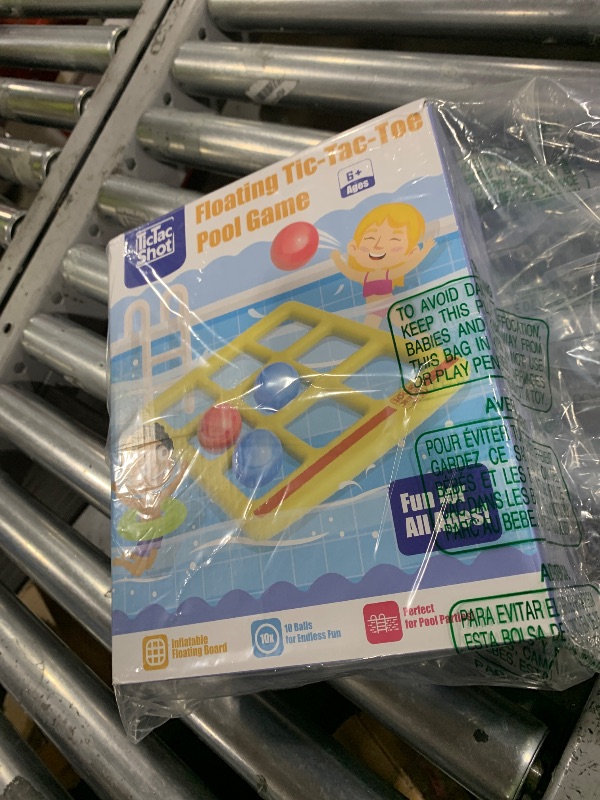 Photo 1 of TicTac Shot Pool Toys Games Set- Tic-Tac-Toe Inflatable Pool Toy with 10 Balls - for Adults Teens Kids 2-10 Players