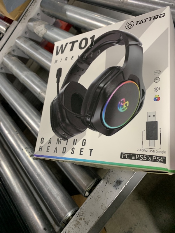 Photo 1 of Wireless Gaming Headsets for Ps5 Ps4 PC, 2.4GHz USB & Type-C Gaming Headphones, 40H+ Hrs & 7.1 Surround Sound with Noise Canceling Microphone for Switch Phone