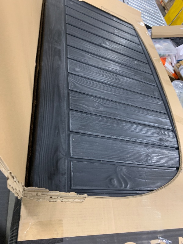 Photo 1 of Keter Outdoor Storage Deck Box, 150 Gallon Resin Patio Bin & Bench, Solid, Dark Grey