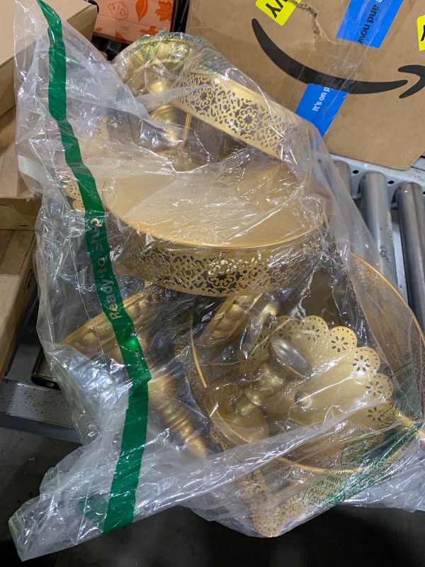 Photo 1 of Suwimut 10 Pieces Gold Cake Stand Set, Metal Round Cupcake Holder Dessert Display Plate Serving Platter, Dessert Table Stands and Trays Set for Christmas, Wedding, Birthday, Anniversary, Tea Party
