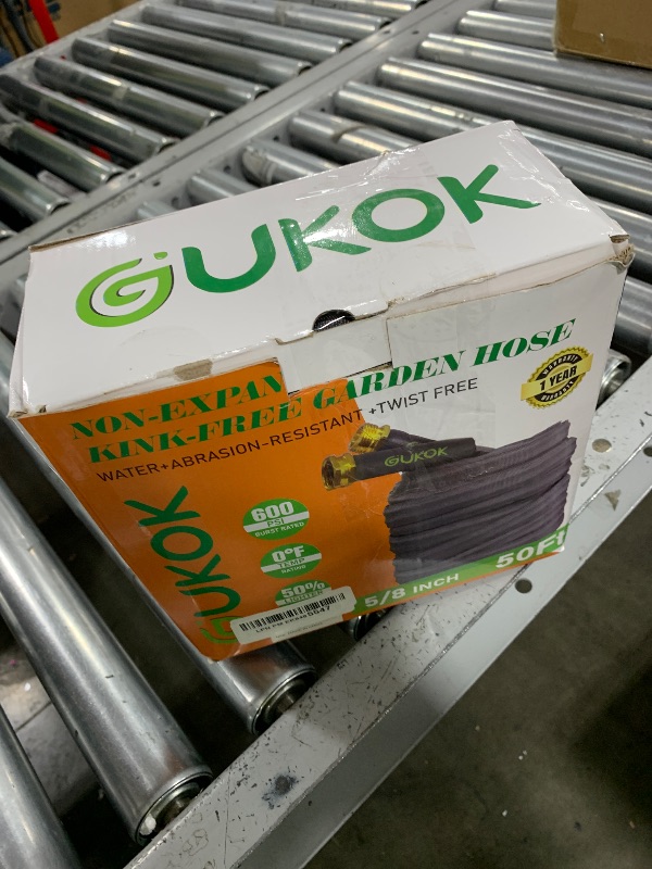 Photo 1 of GUKOK 2025 Upgraded 50FT Non-Expanding Garden Hose, Ultra-Light & Flexible Water Hose - Burst-Resistant, Kink-Free, High-Pressure, All-Weather Use for Lawns, Gardens, and Outdoor Cleaning
