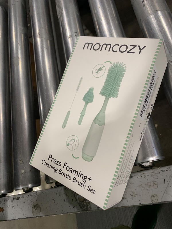 Photo 1 of Momcozy Bottle Brush Kit, Innovative Push-Press Design for Better Cleaning - Baby Bottle Cleaner Brush for Baby Bottle, Breast Pumps, Nipples, and More - Can Generate Foam for Better Cleaning, Green