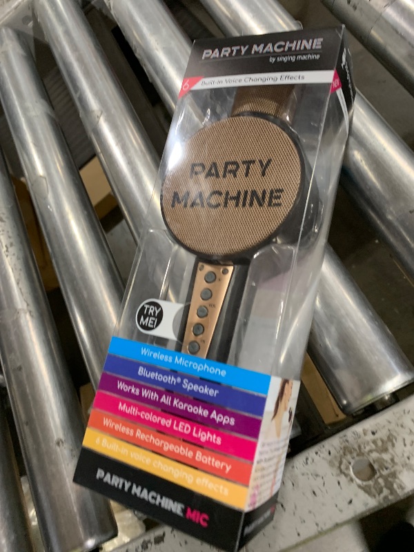Photo 1 of Singing Machine Wireless Karaoke Microphone for Kids & Adults, Party Machine Mic (White) - Portable Handheld Bluetooth Microphone with Speaker & Voice Changer Effect - Karaoke Mic for Singing
