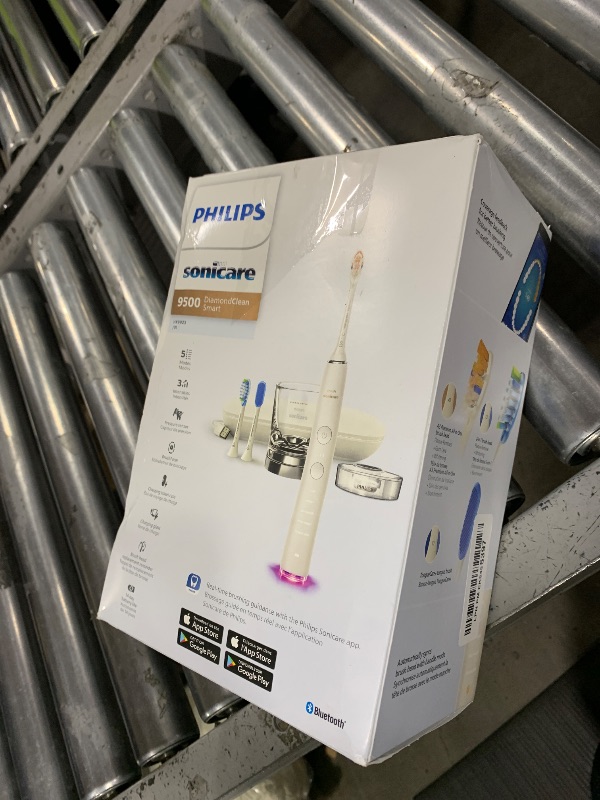 Photo 1 of Philips Sonicare DiamondClean Smart 9500 Electric Toothbrush, Sonic Toothbrush with App, Pressure Sensor, Brush Head Detection, 5 Brushing Modes and 3 Intensity Levels, White, Model HX9923/01