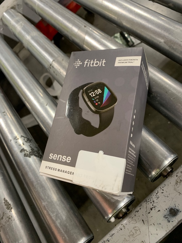 Photo 1 of Fitbit Sense Advanced Smartwatch with Tools for Heart Health, Stress Management & Skin Temperature Trends, Carbon/Graphite, One Size (S & L Bands Included)