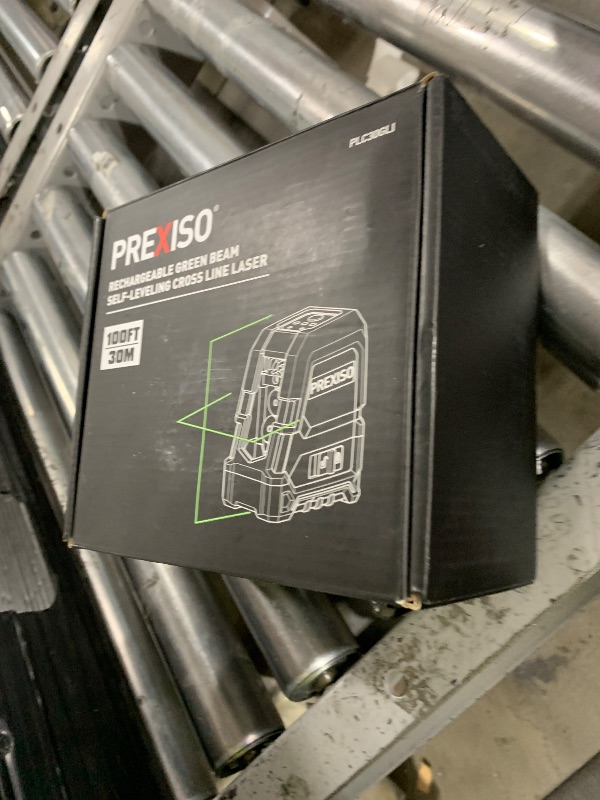Photo 1 of PREXISO Laser Level Self Leveling - 100Ft Rechargeable Cross Line Laser, Green Line leveler Tool for Construction, Floor Tile, Home Renovation with Magnetic Pivoting Base, Target Plate & Portable Bag