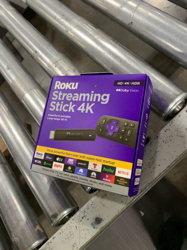 Photo 1 of Roku Streaming Stick 4K - HDR & Dolby Vision Roku Streaming Device for TV with Voice Remote & Long-Range Wi-Fi - Free & Live TV