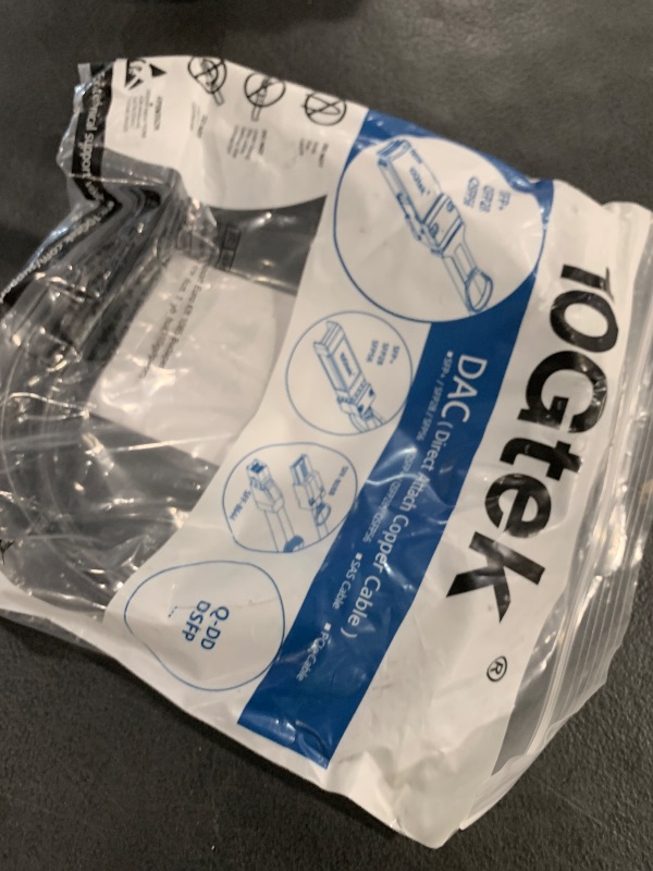 Photo 1 of 10Gtek 100Gb/s QSFP28 DAC Cable - 100GBASE-CR4 ETH 100GbE QSFP28 to QSFP28 Passive Direct Attach Copper Cable for Mellanox ETH MCP1600-C002E30N, 2-Meter