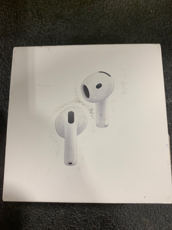 Photo 1 of Apple AirPods 4 Wireless Earbuds, Bluetooth Headphones, with Active Noise Cancellation, Adaptive Audio, Transparency Mode, Personalized Spatial Audio, USB-C Charging Case, Wireless Charging, H2 Chip