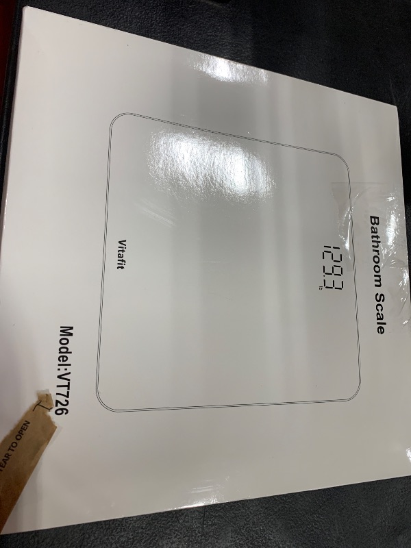 Photo 1 of Vitafit Digital Bathroom Scale for Body Weight, Weighing Professional Since 2001, Clear LED Display and Step-On, 3*AAA Batteries Included, 400lb/182kg, Spray Silver Black