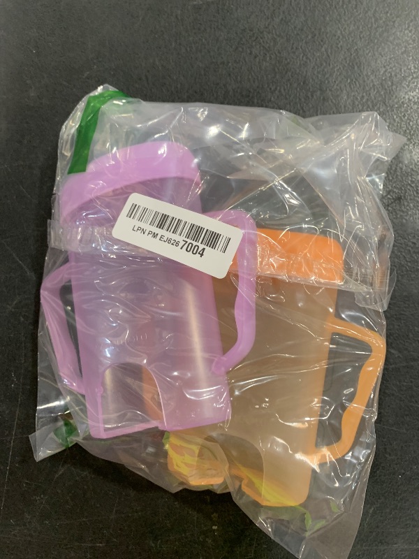 Photo 1 of Momcozy Squeeze Pouch Holder for Food Pouches and Drink Boxes, Baby Pouch Holder Allows Baby to Self-feed and Avoid Messes, Baby Food Pouch Holder Handle is Easy to Grip, Comfortable, Violet&Orange