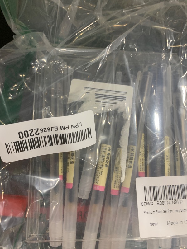 Photo 1 of Premium Black Gel Pens, [0.5mm] Extra Fine Point Pens Smooth Writing Ballpoint Pens for Japanese Office School Stationery Supply (12 Packs)