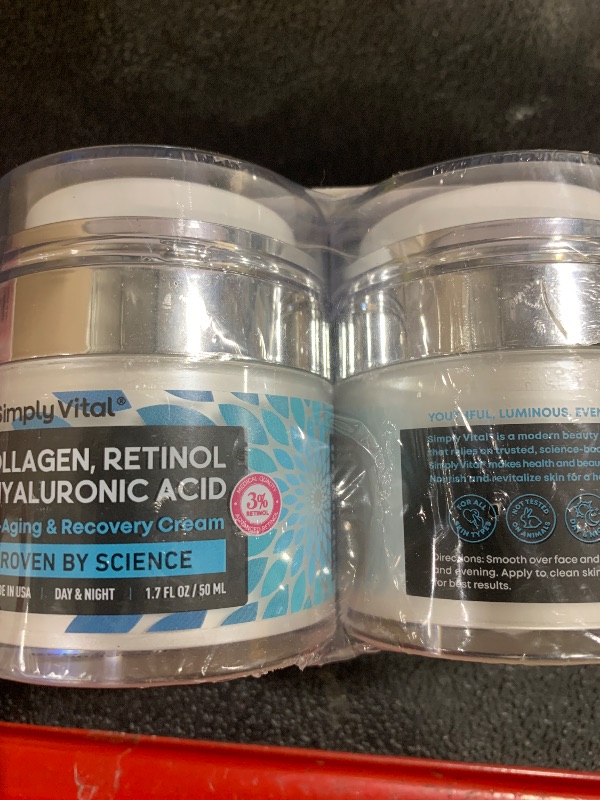 Photo 1 of Collagen, Retinol & Hyaluronic Acid Face Moisturizer, 1.76oz, Day & Night Cream, All-Firming & Hydrating Formula (2 Quantity)