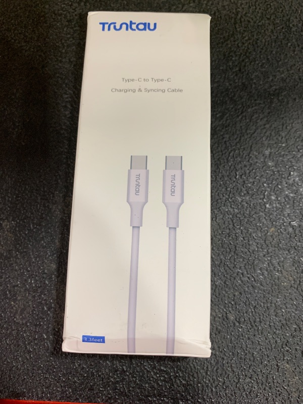 Photo 1 of Truntau USB c to c Cable, Premium USB to USB c Cable Standard Length, Fast Charging Data Sync Usbc to Usbc Cable for iPhone 15 Pro Plus Max, Samsung S10 Plus Note 20, etc, White 3.3 ft
