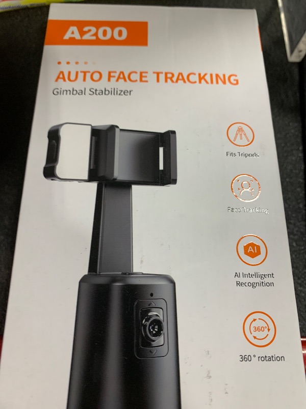 Photo 1 of Auto Face Tracking Tripod 360° Rotating Cell Phone Photo and Video Kits Stand, No App, Camera Stand with Remote and Gesture Control, Rechargeable Smart Shooting Stand for Live Recording Tiktok?Black?