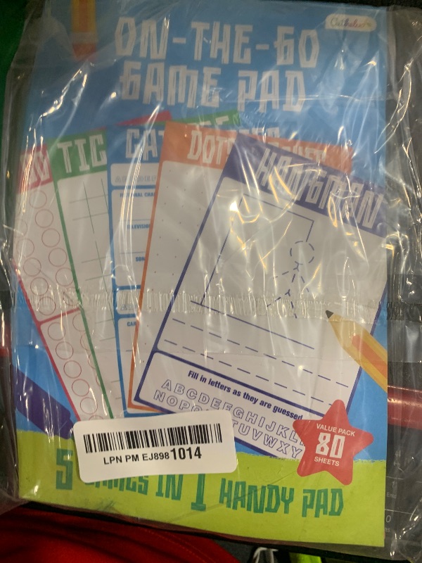 Photo 1 of Road Trip Game Pad, 80 Perforated Sheets Travel Activity Pad, 5 Games in 1 Pad, Plane, Car Trip Activity, Pen Pencil & Paper Game for Kids, Adults (6” x 9”)
