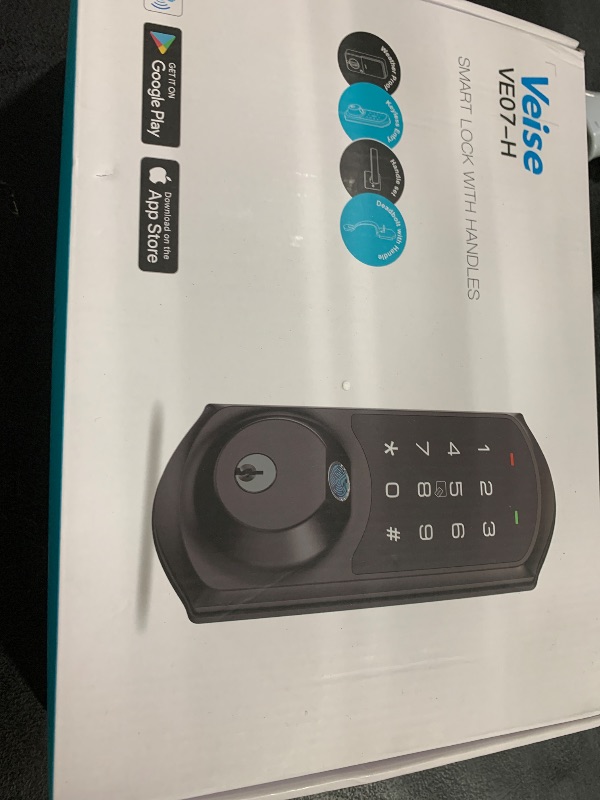 Photo 1 of Veise VE07-H Fingerprint Smart Locks for Front Door with Handle Set, App Control, Keyless Entry Keypad Deadbolt, Digital Electronic Touchscreen, Easy Install, Auto Lock, Matte Black