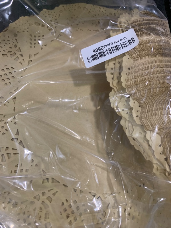 Photo 1 of WYTAOHZL 120 Pieces Lace Paper Doilies for Tables 13.5 Inch Round Brown Paper Doilies for Food Cakes Desserts