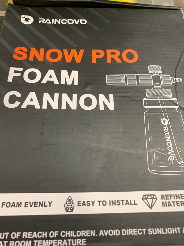 Photo 1 of Raincovo Foam Cannon Wide Mouth for Pressure Washer, Thick Snow Foam Lance for Car Wash, Adjustable Soap Cannon with 1/4 Inch Quick Connector, Additional 1.1mm Orifice Nozzle