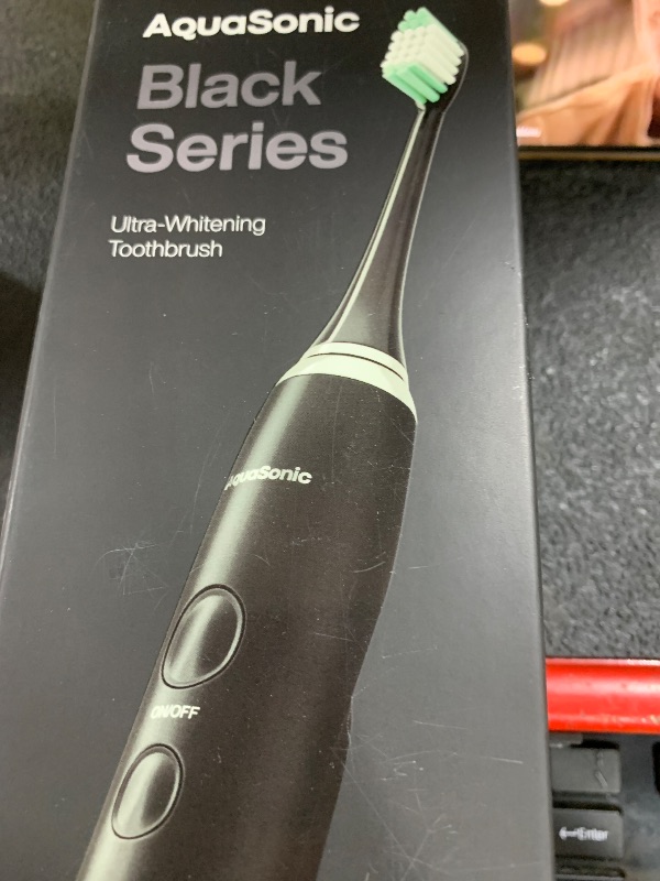Photo 1 of Aquasonic Black Series Ultra Whitening Toothbrush – ADA Accepted Electric Toothbrush- 8 Brush Heads & Travel Case – 40,000 VPM Electric Motor & Wireless Charging - 4 Modes w Smart Timer