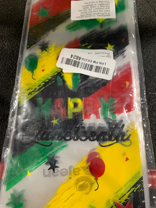 Photo 1 of 100 Pcs Juneteenth Party Cellophane Treat Bags Red Yellow Green Black Plastic Goody Gift Candy Bags with Silver Twist Ties for African Afro American Festival Celebration Happy Juneteenth Jamboree